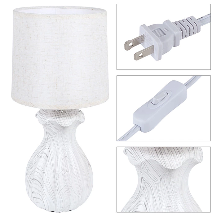 Small Cream White Ceramic Table Lamp