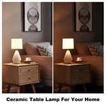 White Ceramic Table Lamp for Bedroom