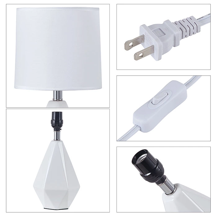 White Ceramic Table Lamp for Bedroom