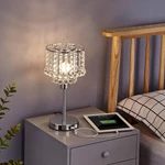 K9 Ball Crystal Table Lamp with USB Ports