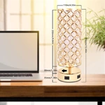 Gold Color Crystal Table Lamp with USB Ports