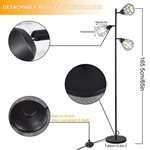 LED Industrial Floor Lamp with 3 Edison Light Bulbs