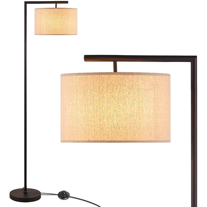 Modern Floor Lamp with Hanging Drum Shade