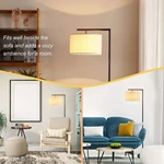 Modern Floor Lamp with Hanging Drum Shade