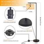 Modern Floor Lamp with Hanging Drum Shade