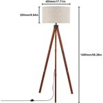 Mid Century Wooden Tripod Floor Lamp