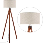 Mid Century Wooden Tripod Floor Lamp