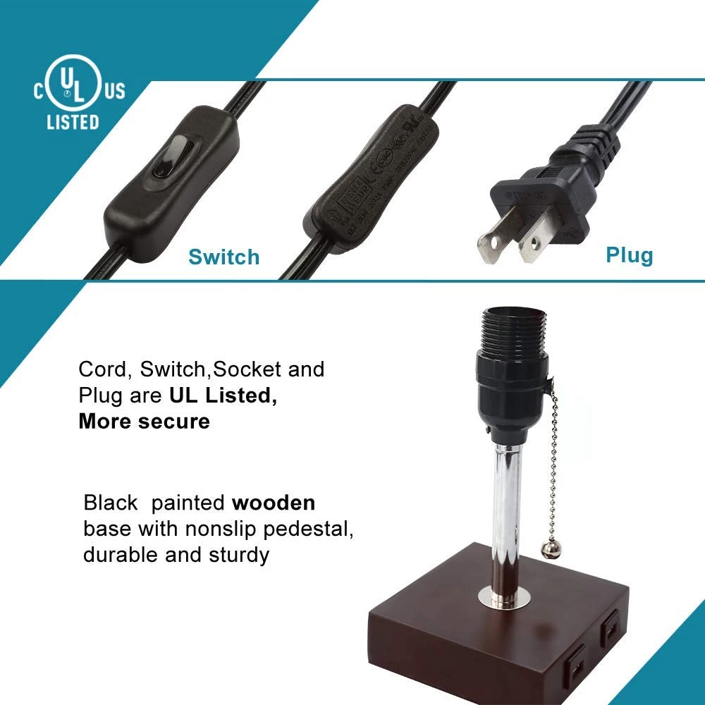 Zipper Control Table Lamp with USB Ports