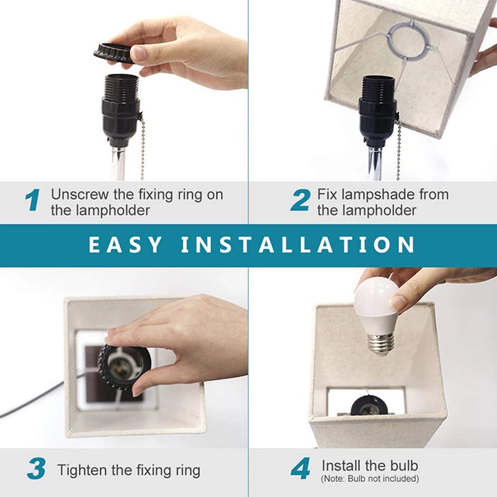 Zipper Control Table Lamp with USB Ports