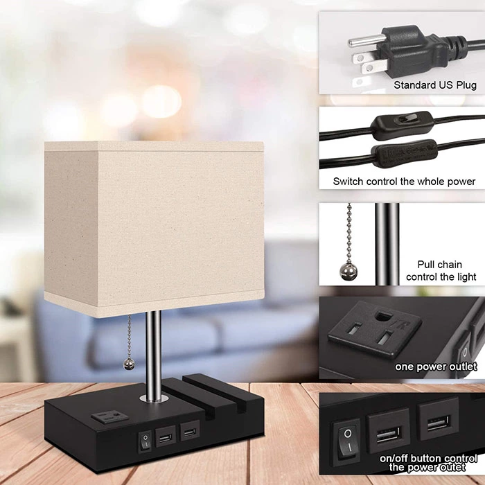 Modern Table Lamp with Phone Stand