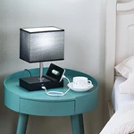 Stepless Dimmable Touch Control Black Small Table Lamp for Bedroom