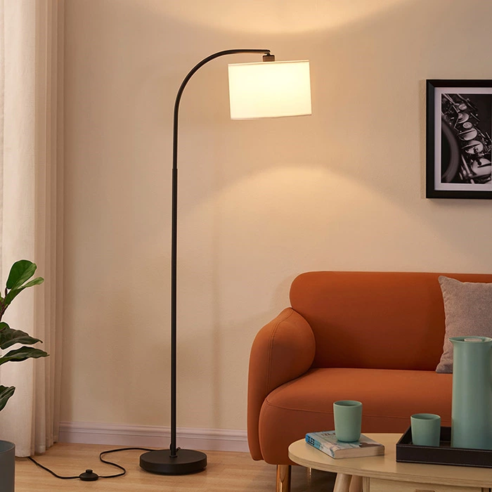 Arc Floor Lamp Adjustable Standing Lamp with TC Cloth Lampshade