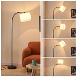 Arc Floor Lamp Adjustable Standing Lamp with TC Cloth Lampshade