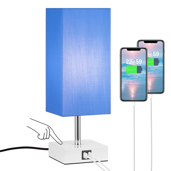 Blue Color Touch Control Table Lamp Nightstand Lamps for Bedroom