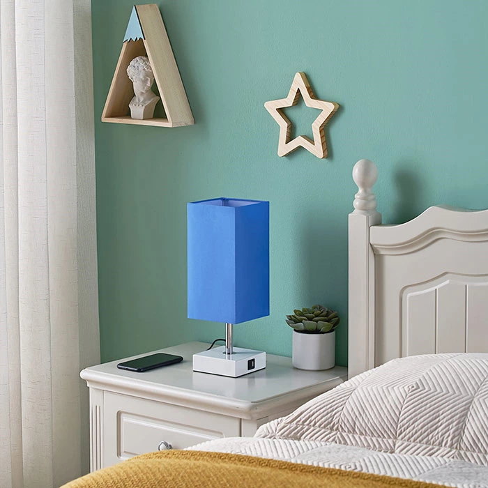 Blue Color Touch Control Table Lamp Nightstand Lamps for Bedroom