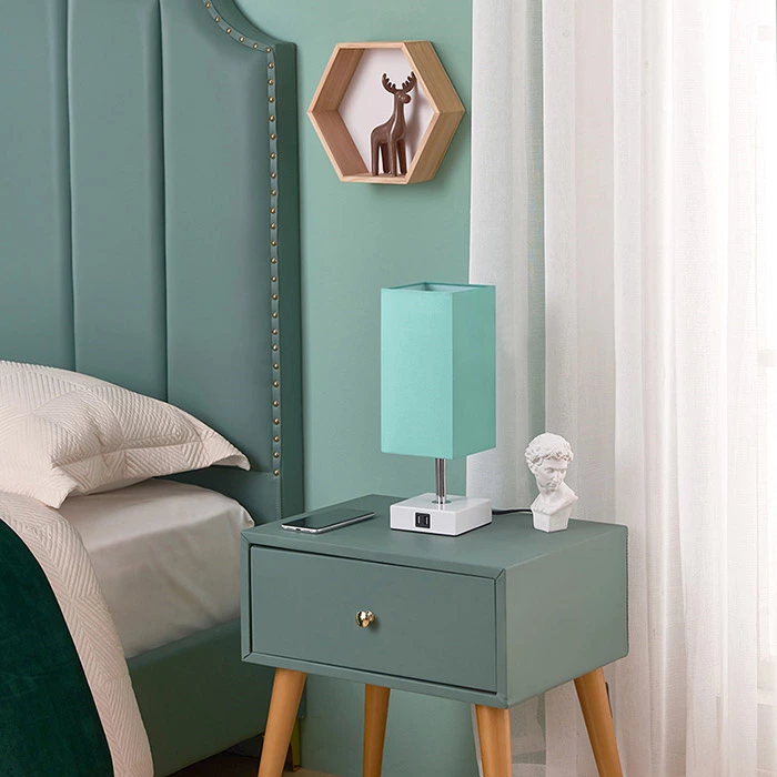 Green Color Touch Control Table Lamp Nightstand Lamps for Bedroom