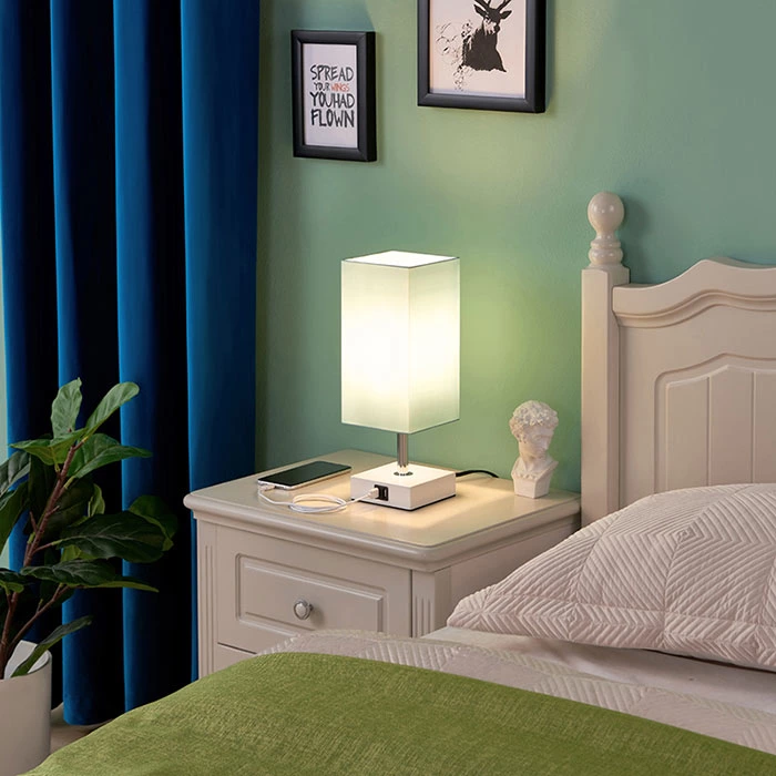 Green Color Touch Control Table Lamp Nightstand Lamps for Bedroom