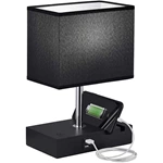 Stepless Dimmable Touch Control Black Small Table Lamp for Bedroom