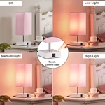 Pink Color Touch Control Table Lamp Nightstand Lamps for Bedroom