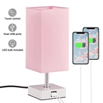 Pink Color Touch Control Table Lamp Nightstand Lamps for Bedroom