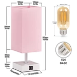 Pink Color Touch Control Table Lamp Nightstand Lamps for Bedroom