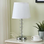 3-Way Touch Crystal Lamp for Bedroom with USB Ports