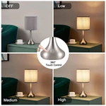 Small Touch Bedside Lamp Nightstand Lamp for Bedroom Set of 2