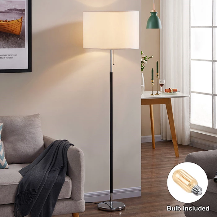 Floor Lamp with Pull Chain Foot Switch,Standing Lamp for Livingroom