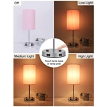 Pink Color Small Touch Control Nightstand Lamp with USB Outlet