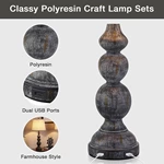 Farmhouse Polyresin Table Lamp with Rotary Switch Set of 2