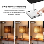 Black Color Touch Control USB Table Lamp with Outlet