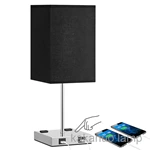 Black Color Touch Control USB Table Lamp with Outlet