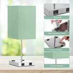 Green Color Touch Control USB Table Lamp with Outlet