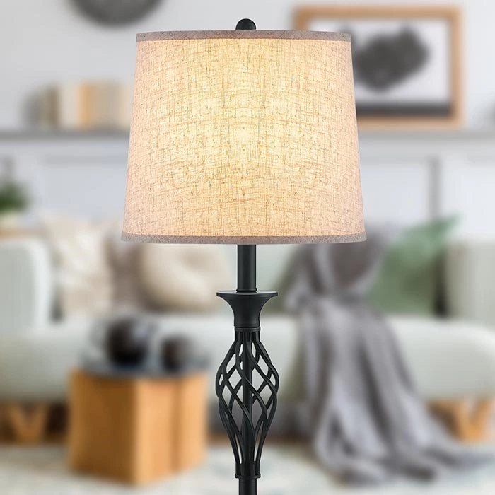 Farmhouse Style Twist Design Tall Vintage Floor Lamp