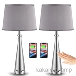 Modern USB Table Lamp Metal Lamp Body Set of 2