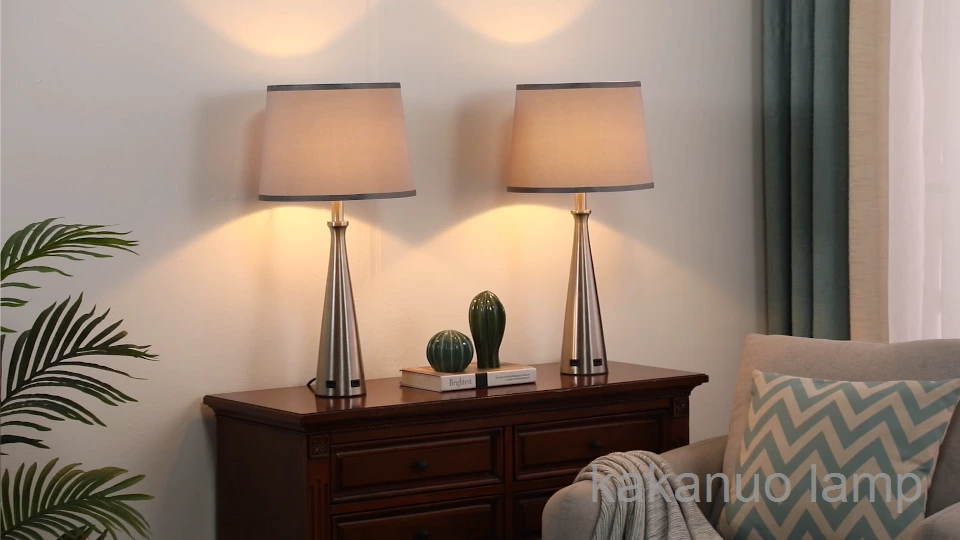 Modern Style Touch Table Lamp with USB Ports