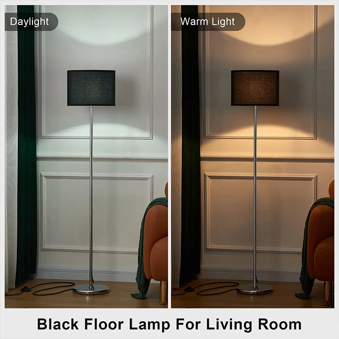 Black Standing Lamp Tall Floor Lamp for Living Room