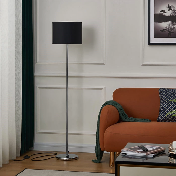 Black Standing Lamp Tall Floor Lamp for Living Room