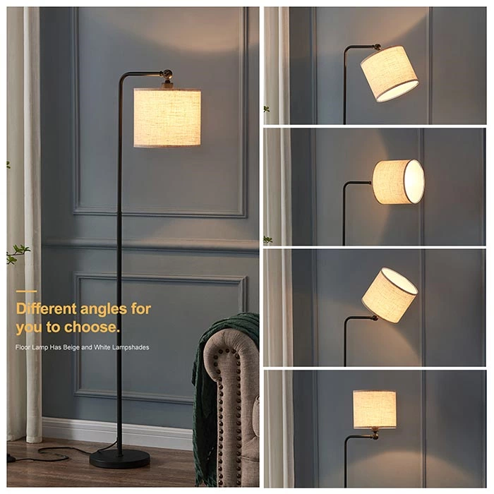 Arc Adjustable floor lamp with 2 lampshades