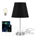 Drum Shape Touch Control Table Lamp Black Color