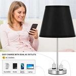 Drum Shape Touch Control Table Lamp Black Color