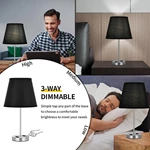 Drum Shape Touch Control Table Lamp Black Color