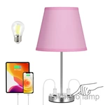 Drum Shape Touch Control Table Lamp Pink Color