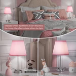 Drum Shape Touch Control Table Lamp Pink Color