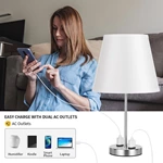 Drum Shape Touch Control Table Lamp White Color