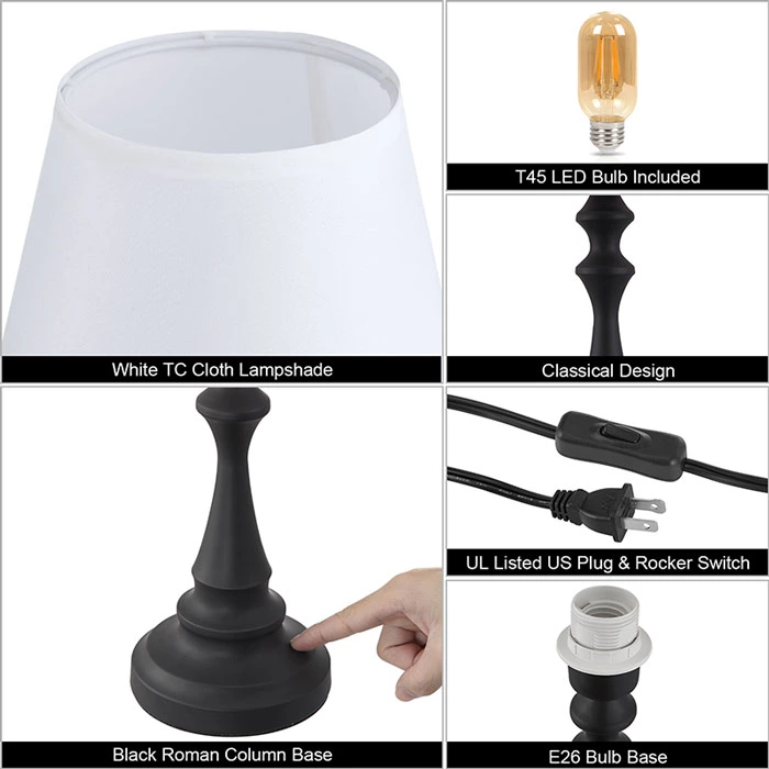 Touch Control Roman Column Shape Table Lamp