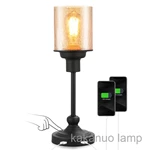 Industrial 3-Way Touch Dimmable Cracked Glass Table Lamp