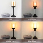 Industrial 3-Way Touch Dimmable Cracked Glass Table Lamp