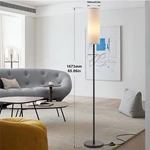 Minimalist Standing Floor Lamp With Fabric Shade